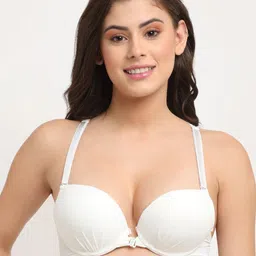 MAKCLAN White Passions Back Lightly Padded Plunge Bra-image-21