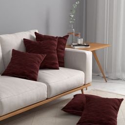 ROSARA HOME Maroon Set of 5 Square Cushion Covers-4