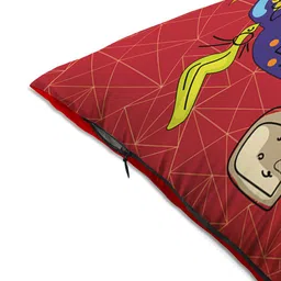 Athom Trendz Red & Yellow Set of 2 Abstract Square Cushion Covers image 2
