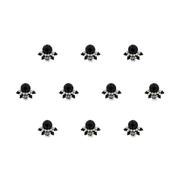 Comet Busters 10 Pcs Embellished Reusable Designer Bindis - Black image 2