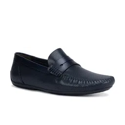 ROSSO BRUNELLO Men Blue Textured Leather Formal Loafers Formal Shoes-image-31