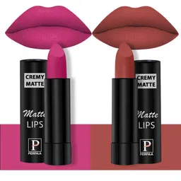 PERPAA Set of 2 Creamy Matte Long Stay Intense Lipstick - Pink Fusion 71 & Rust Orange 73-image-82