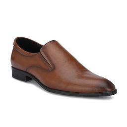 Delize Men Tan Brown Solid Formal Slip-On Shoes-image-43