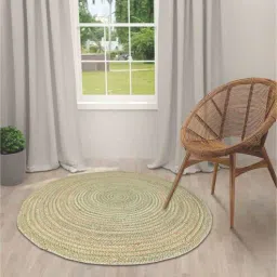 mric Green Geometric Jute 3 ft x 3 ft Hand Woven Round Carpet-picture-37