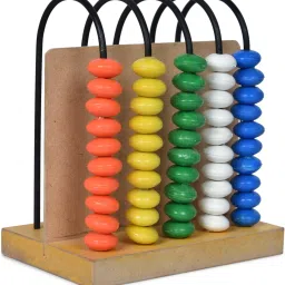 ashmi Wooden Colorful Abacus Maths Count add & Subtract Learning Tool With 5 Rods And Colourful Beads for Boys Girls Child kids image 3