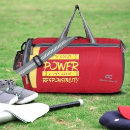 25 L Gym Duffel Bag - DC Travel Sports, Training Bag for Boys and Girls with Shoe Compartment - Red, Yellow-67