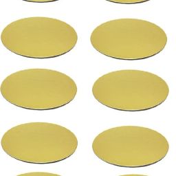 10 INCH Round MDF 10 Picecs MDF Round Cake Circle Base, 10 Inches Diameter, Gold Wooden Cake Server-25