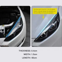 autobizarre White Flow LED Sequential Audi Style Daytime Running Lights Stick-on Above Headlamp Car Fancy Lights image 3