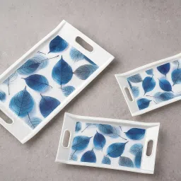 Plastic Printed Rectangular Serving Tray with Handle for Serving Tea & etc. Tray-image-12