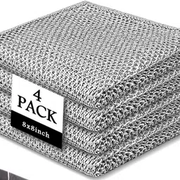 hitvik Wire Dishwashing cloth,Cleaning Scrubber Scrub Pad for Kitchen Washer Steel Rag Wet and Dry Sponge Cleaning Cloth-picture-21