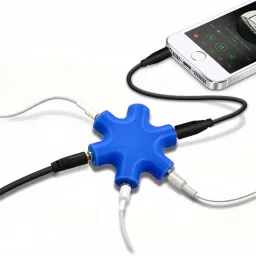 Gabbar Blue ™ 3.5mm 6 - Port Multi Headphone Splitter Blue Phone Converter-picture-31