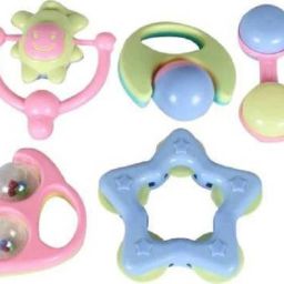 Infant and Toddlers Bright and Colorful 5 Piece Baby Musical Rattle Playset - BPA free, 100% SAFE & NON-TOXIC Rattle Rattle (Multicolor) Rattle-2