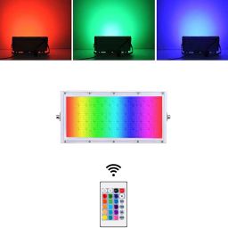 samtech Samite 50W LED Super High Bright Flood Light RGB Color Changing Outdoor Smart Floodlights White & Multicolor Multi Modes with Remote Control BSAMX4 Smart Bulb image 2
