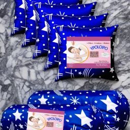5 Cushion And 2 Polyester Fibre Abstract Bolster Pack of 7-image-91
