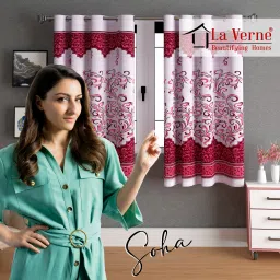 153 cm (5 ft) Polyester Semi Transparent Window Curtain (Pack Of 2)-3