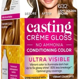 Casting Creme Gloss Ultra Visible Hair Color with No Ammonia, Light Golden Brown 632, 100g + 60ml ,632 Light Golden Brown-image-43