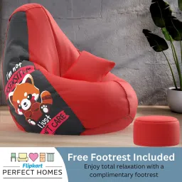 XXXL PatternPuff Bag With Free Cushion and Puffy , Not Sensitive-Red Teardrop Bean Bag With Bean Filling-image-70
