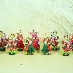 truedivine Laddu Gopal Rasleela Gopi with Krishna Set of Krishna ji Rasa Set (3 Inch) Decorative Showpiece - 8 cm image 4
