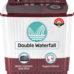 12 kg A Tata Product Anti-allergen Hygiene Boost Washing Machine with Fast Dry and Water Proof IPX4 Panel Semi Automatic Top Load Maroon, White-21