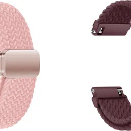 ACM WSM26N22PKPU2667 Pack of 2 Watch Strap Woven Braided Magnetic 22mm for Honor Watch 3 Smartwatch (Pink/Purple) Smart Watch Strap-image-94