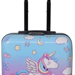 Small Cabin Suitcase (16 inch) 4 Wheels - Kids Trolley Bag - Light Blue - Blue-image-11