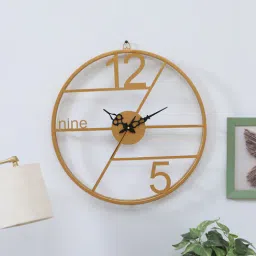 mint furnish Lumina Golden Iron Novelty Wall Clock-picture-4