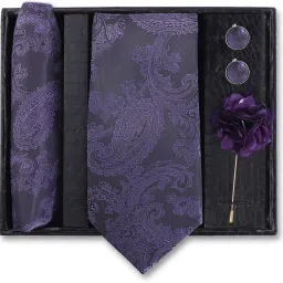 RANDOM STRIPE Silk Cufflink & Tie Pin Set-picture-2