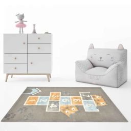 saraswati global Grey Abstract Wool And Viscose 5X8 Hand-Tufted Carpet-picture-12