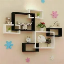 strong gallery Wall shelf intersecting shelves set of 6 MDF. MDF (Medium Density Fiber) Wall Shelf image 2