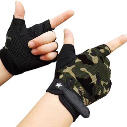 Bike Gloves Half Finger Fitness Sport Gloves Cycling Gloves (Black) Riding Gloves-image-61
