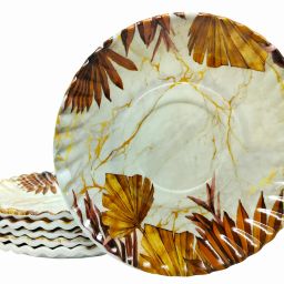 (SIZE- 6.3" INCH) GOLD Plate Saucers, Servicing Cookies, Snacks, Fruits, Coffee Quarter Plate-image-36