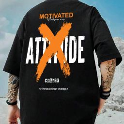 Men Printed Round Neck Cotton Blend Black T-Shirt-image-97
