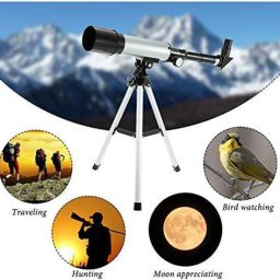 MOSHTU Astronomical 90X Refractive Telescope with Portable Travel Tripod Adjustable Level Refracting Telescope image 3