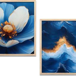 kotart Floral Wall Art Painting with Frames | Wall Frames For Living Room Office Digital Reprint 8 inch x 8 inch Painting-picture-8