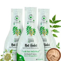 Nat Habit Set of 3 Neem  Bhringraj Blend Hair NutriMask For Anti-Dandruff - 40g Each-11
