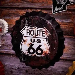 eazywagon Black Metal Route Us 66 Retro Wall Decor-picture-35