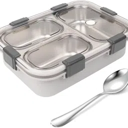 3 Compartment Stainless Steel Lunch Box, Leakage Proof Lunch Box 3 Containers Lunch Box-26