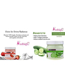 FEELHIGH Strawberry Scrub And Cucumber Face Mask image 2
