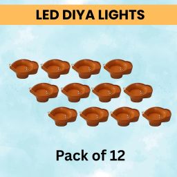 Water Sensor Diya LED Water Diyas for Diwali Home & Office Décor Pack of 12 Q214 Plastic (Pack of 12) Table Diya Set-image-26