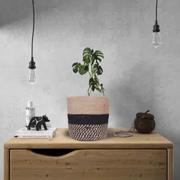 ASTRID Beige & Black Printed Jute Laundry Bag-26