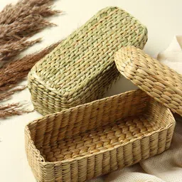 HABERE INDIA Beige Handmade Fruit & Vegetable Storage Basket-52