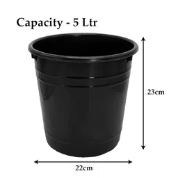 Kuber Industries Set Of 3 Black Portable Garbage Basket 5 Ltr image 3