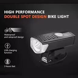 fitness scout USB Rechargeable Waterproof Cycle Light 300 Lumens 3 Lighting Modes LED Front Light image 3