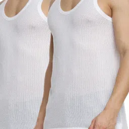 Pack of 2 POOMEX COTTON NET FABRIC VEST FOR MEN PACK OF 2PCS Men Reversible Vest image 3