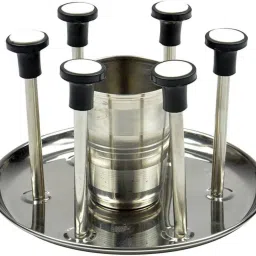 S.S Glass & Spoon Stand-332 Steel Glass Holder-image-15