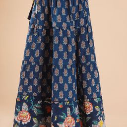 Sangria Girls Printed Pure Cotton A-Line Maxi Skirt-image-42