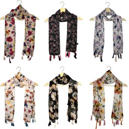 Printed Chiffon Women Multicolor Stole, Scarf-image-40