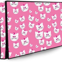 Wacky 32 Inch Led TV Cover Waterproof with Transparent Polyethene Layer for 32 inch Thomson, KODAK, Sony, Samsang, Mi Led TV Cover- Led-32-K-Pink-Cat-picture-15