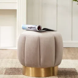 Lax Velvet Pouff Beige Colour-image-21