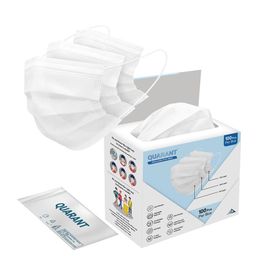 QUARANT 100-Pcs 3 Ply Anti Pollution Disposable Face Masks-1